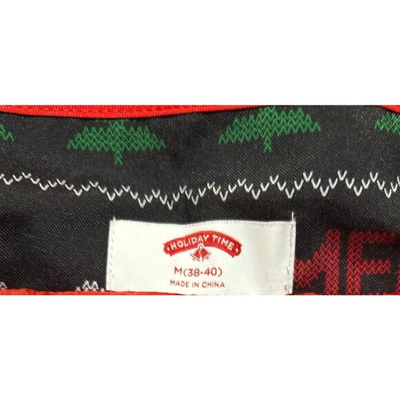 Holiday Time Mens Black Red Green Merry Christmas Ya Filthy Animal Blazar w/ Tie - Picture 6 of 13